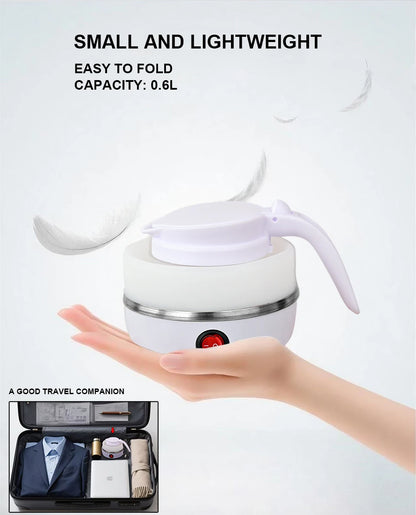 0.6L Mini foldable electric kettle portable electric kettle household travel water heater silicone compression 110V-220V