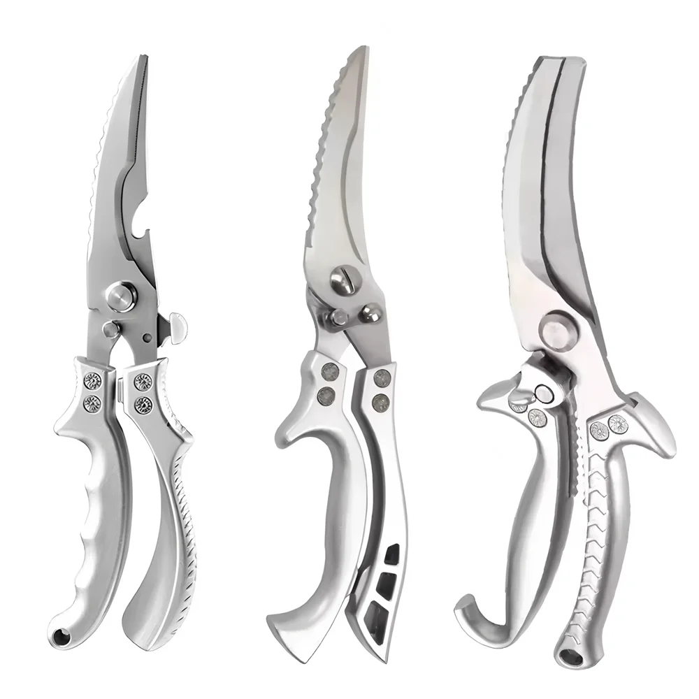 1/2/3/4PCS，Chicken Bone Kitchen Scissors Kitchen Duck Fish Cutter Stainless Steel BBQ Scissors Food Scissors Kitchen Accessories
