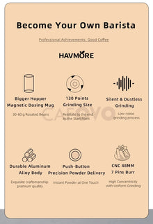 CAFOVO G248C-N Professional Espresso Grinder 48mm 7 core Single Dosing Electrical Coffee Bean Grinder Mill Machine for Barista