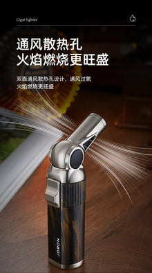 JOBON Folding High Power Spray Gun Windproof Jet Blue Flame Butane Gas Torch Lighter Safety Lock Switch Portable Cigar Lighters