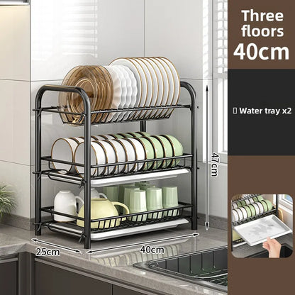 Dish Storage Rack Kitchen Shelf Dish Drain Rack Bowl Rack Cupboard Chopsticks Storage Box