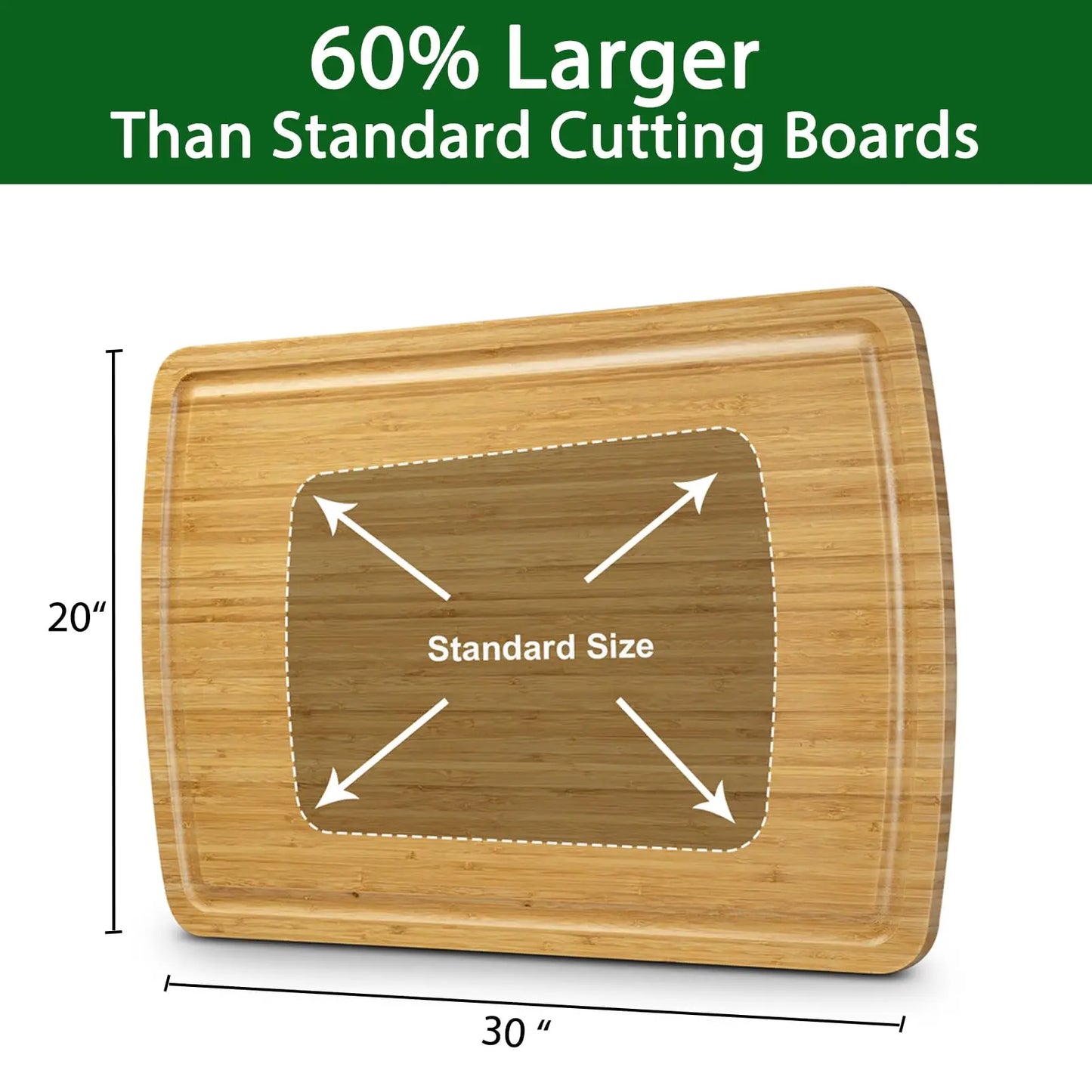 30 x 20 Extra Large Cutting Board, Bamboo Stove Top Cover, Over the Sink Cutting Board with Juice Groove, Heavy Duty Charcuterie Board for Kitchen