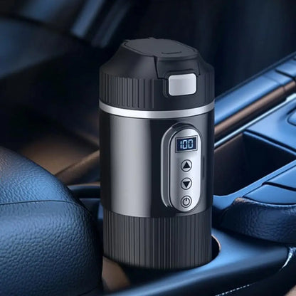 450ML Heated Coffee Mug 12/24V Stainless Steel Car Heating Cup Electric Kettle Water Warmer Bottle LCD Display Heat Preservation