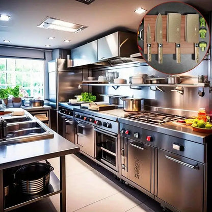4-piece Commercial wood grain Titanium kitchen knife set, sharp meat cutter, multi-purpose slslice knife, chef BBQ knife se