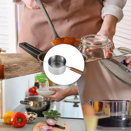 125ml/250ml Induction Sauce Pan Stainless Steel Hot Oil Pot Milk Pan Small Saucepan with Ergonomic Handle