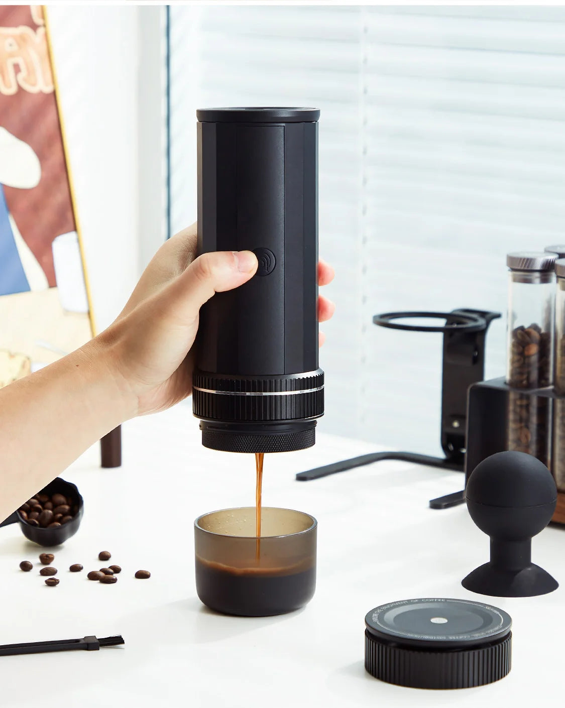 Hero Italian Professional Edition Portable 58mm Espresso Coffee Machine Manual Extraction Maker for Home Cafe Barista Brewing