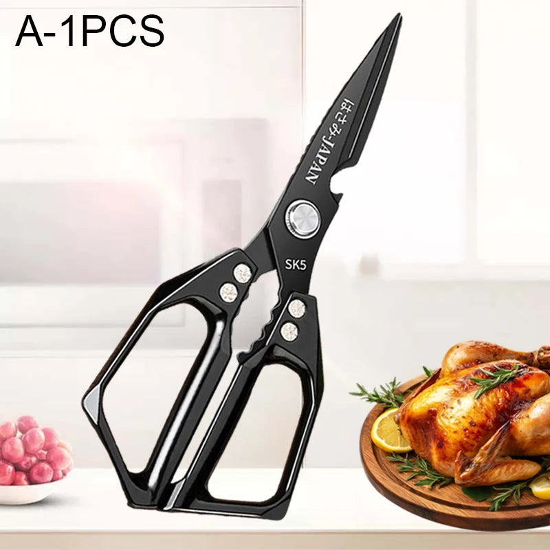 WXCOO Japanese Household Kitchen Scissors SK5 Stainless Steel Multi-Purpose Shears Specialized Heavy-Duty Chicken Bone Scissor