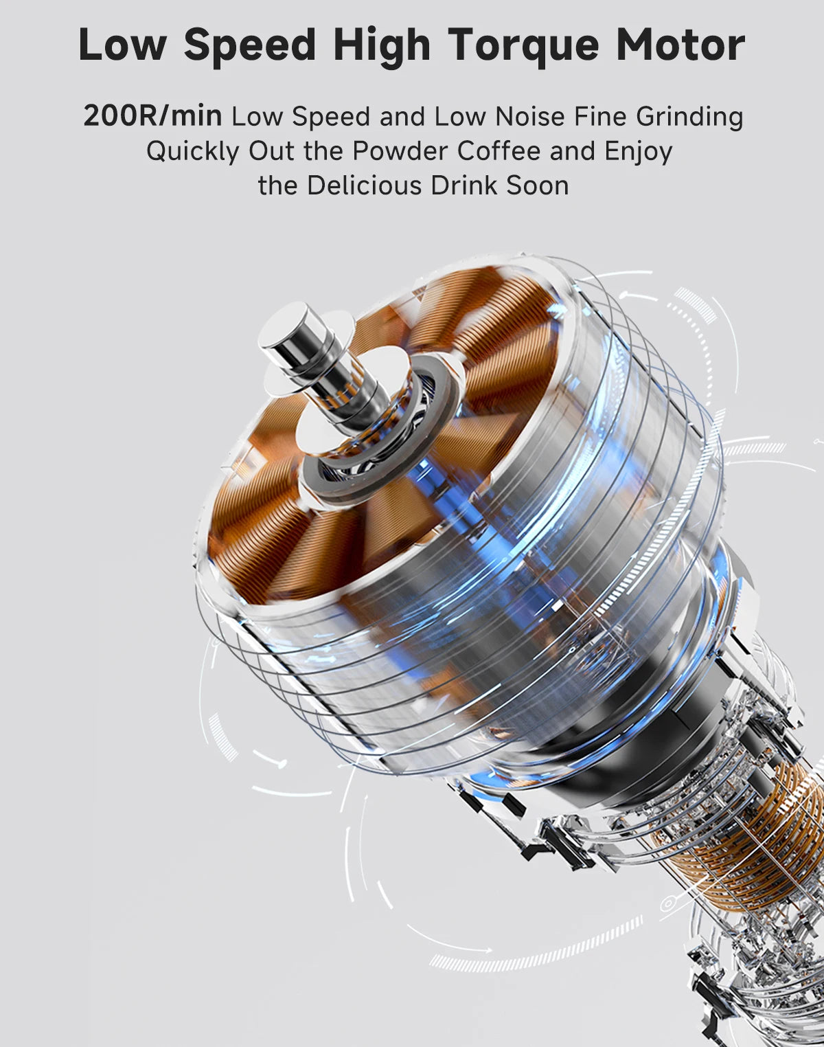 STARSEEKER EDGE PLUS Electric Coffee Grinder 63MM Titanium Burr Stepless Fineness Adjustment Removable Magnetic Suction Port