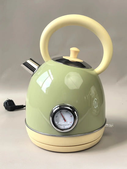 1850W Retro Printed Paint Electric Kettle Auto Power Off 304 Stainless Steel Boiling kettle With Temperature Display Teapot 1.7L
