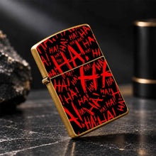 Stylish Fun Red Black Crazy Laugh Graffiti Lighter, Unique Edgy Ha Print Portable Igniter, Versatile For Daily Party Camping Outdoor Activities, Novelty Creative Decorative Lightweight Accessory, Ideal As Thoughtful Gif A Hum