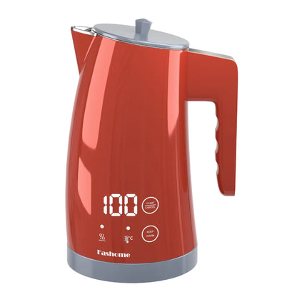 Fashome Electric Water Kettle with 5-Temperature Control 1.25L Auto Shut-Off Stainless Steel Coffee Tea Pot kitchen gadgets