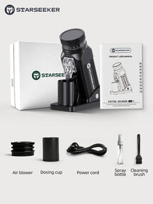 STARSEEKER E64 Electric Coffee Grinder 64MM Espresso Titanium Flat burr Stepless Fineness Adjustment Home Bean Grinder Black