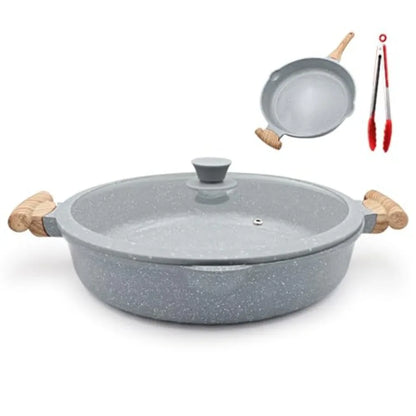 Ceramic Frying Pan Skillet Nonstick with Lid 14 Inch Large Deep Saute Pan Big Induction Pan Non Stick 2-1 Cooking Cookware with
