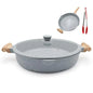 Ceramic Frying Pan Skillet Nonstick with Lid 14 Inch Large Deep Saute Pan Big Induction Pan Non Stick 2-1 Cooking Cookware with