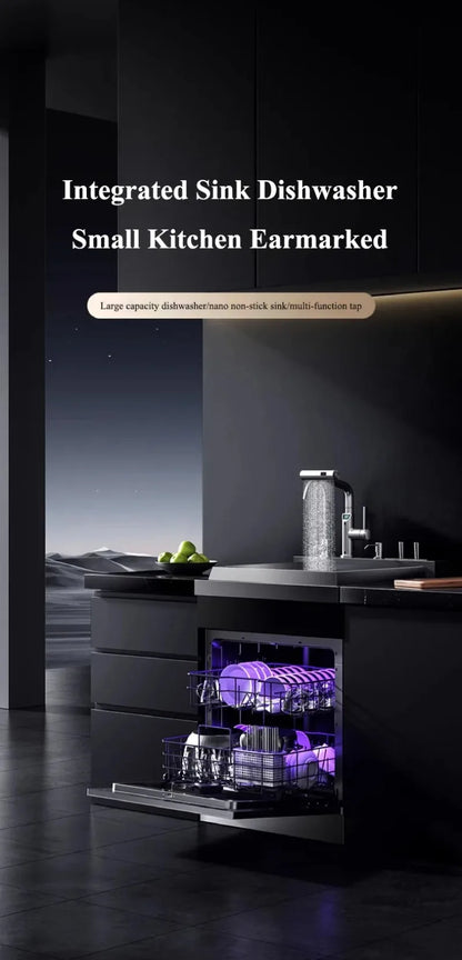 Dishwasher,Integrated Sink All-in-one,Kitchen Sink,Automatic Cleaning,Smart Home Appliance,Space-saving Efficient Dishwasher