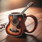 Resin Musical Instrument Coffee Mug Guitar Pattern Durable Coffee Cup Handcrafted Guitar Shaped Coffee Cup for Home Kitchen
