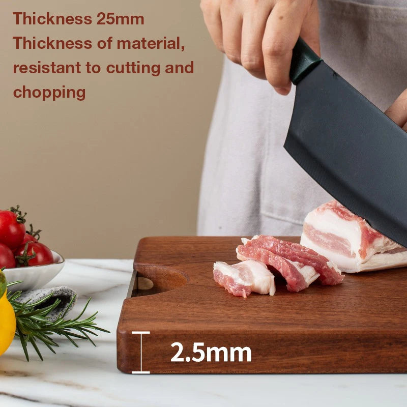 Ebony chopping board solid wood square plate multi-functional double-sided cutting board kitchen whole wood cutting board