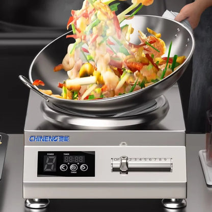 5000W Commercial Concave Induction Cooker High Power Electric Wok Stove for Restaurant Kitchen