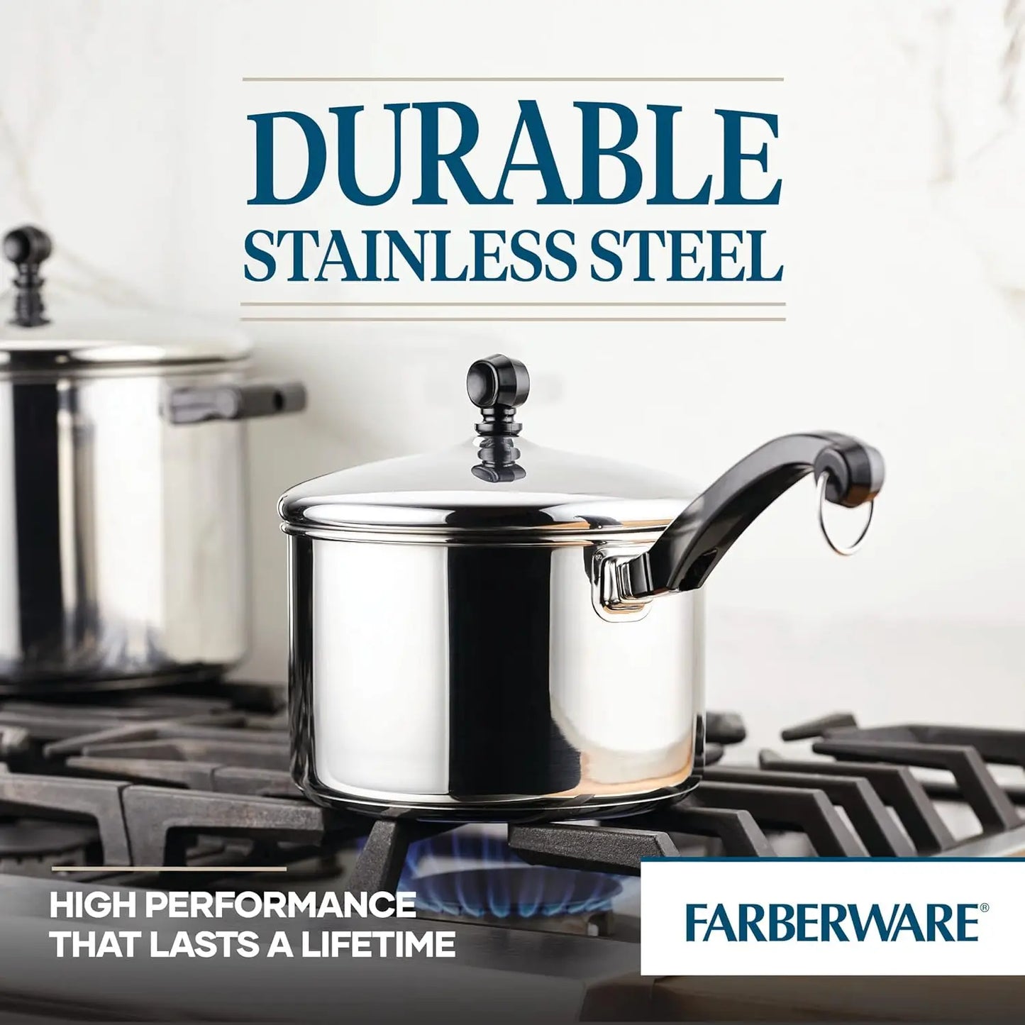 Classic Series Stainless Steel Sauce Pan with Lid, 3-Quart, Induction Cookware