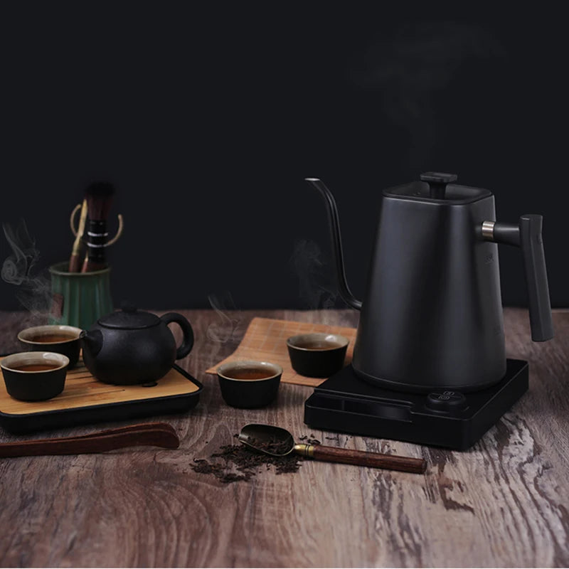 110V/220V Electric Kettle 1.0L Gooseneck Hand Brew Coffee Pot 1200W Rapid Heating Temperature Control Pot Stainless Steel Liner