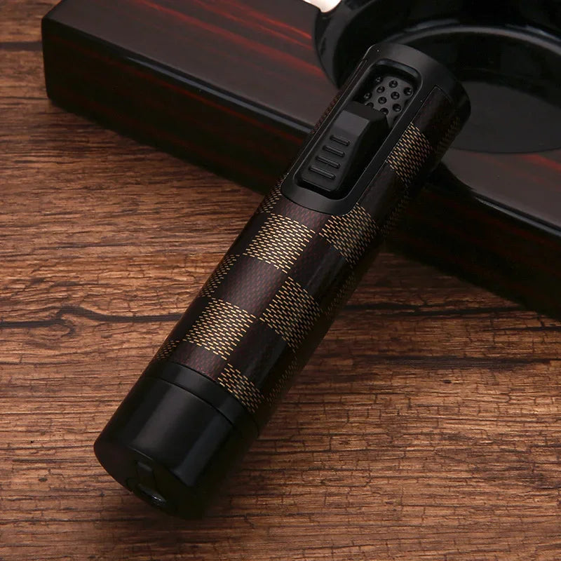 HONEST Windproof Metal Jet Flame Torch Lighter, Refillable Multi-Use for Cigar Welding Moxibustion Outdoor