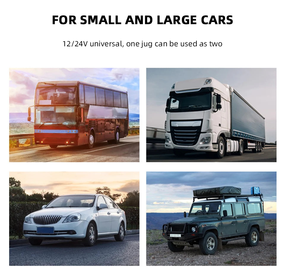 12V 24V Portable Car Hot Kettle 1200mL/1500mL Large Capacity 304 Stainless Steel Thermos Water Bottle Travel For Tea Coffee