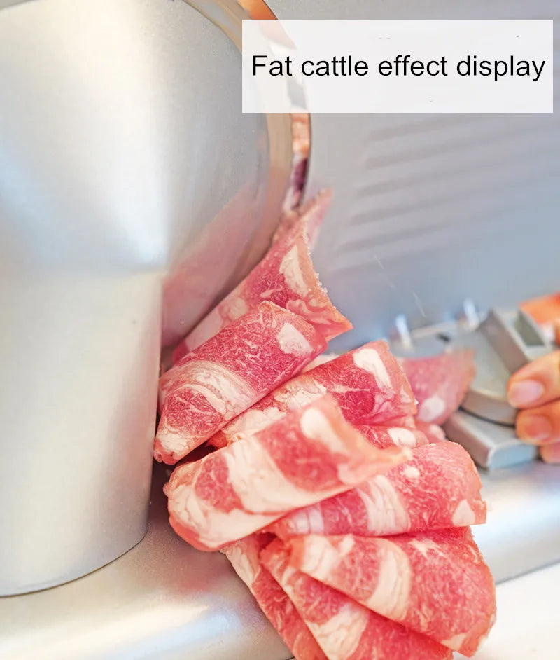 220V Electric Meat Slicer, Commercial Mutton Beef Lamb Cutter, Automatic Vegetable & Bread Slicing Machine, Stainless Steel Food