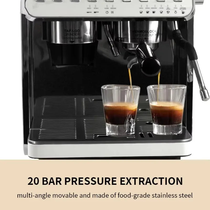 oo-Espresso Coffee Maker 20Bar Double Boilers Dual Pumps Italian Coffee Machine Automatic Coffee Machine With Grinder