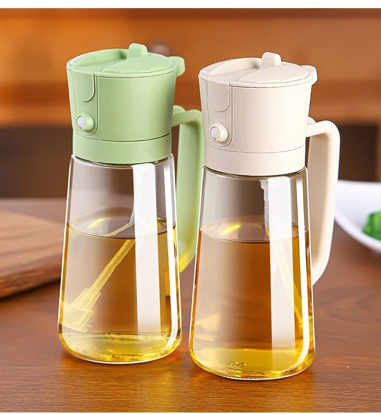 2 in 1 Oil Dispenser and Oil Sprayer Bottle Spray and Pour Olive Oils Sprayer Mister Cooking Olive Dispensers Bottle for Kitchen