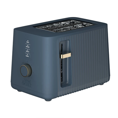 Thyme & Table 2-Slice Toaster, Extra-Wide Slots with Removable Crumb Tray, Sand White