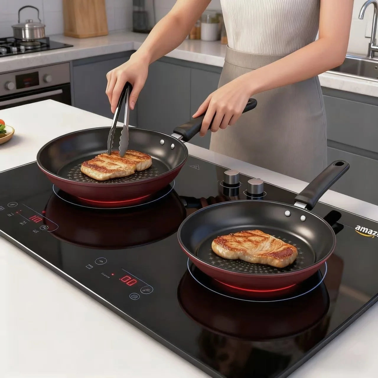 Pan non-stick pan universal induction cooker gas stove suitable for household fried eggs steak pancake pan small wok frying pan.