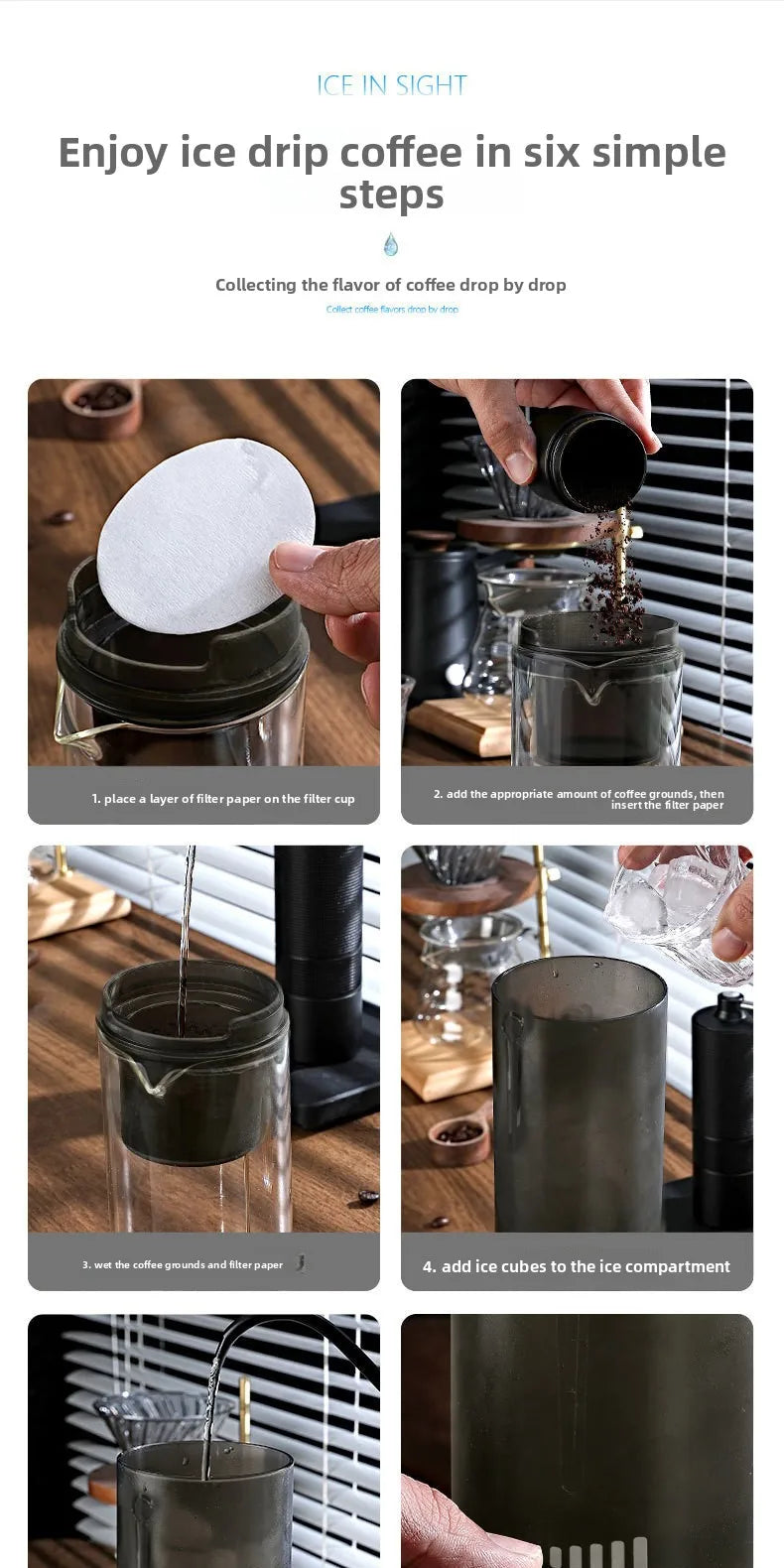 450ml Cold Brew Coffee Maker Iced Drip Pot Portable Cold Brewing with Control Valve Coffee Pitcher Home Summer Camping Tools