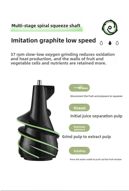 220V Juice Extractor Home Slag Separation Ginger Fruit Vegetable Juice Extractor Multifunctional Fruit Slow Juicer Automatic