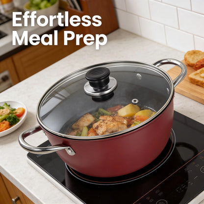 Soup pot non-stick household thickened double ear steamer stew pot dormitory cooking instant noodles cooking soup gas stove indu