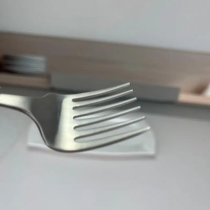 Creative Korean Single Handle Six-tooth Stainless Steel Dessert Fork Fruit Fork Portable 304 Stainless Steel Cake Fork