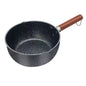 Portable Iron Omelette Pan Non-stick with Wooden Handle Wheat Stone Stockpot Noodle Pot Kitchen Supplies