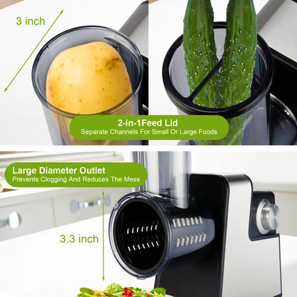 300W 7 in 1 Automatic Electric Vegetable Cutter Salad Shooter Slicer Shredder Grater for Cheese Carrot Cabbage Home Kitchen Food Prep Machine