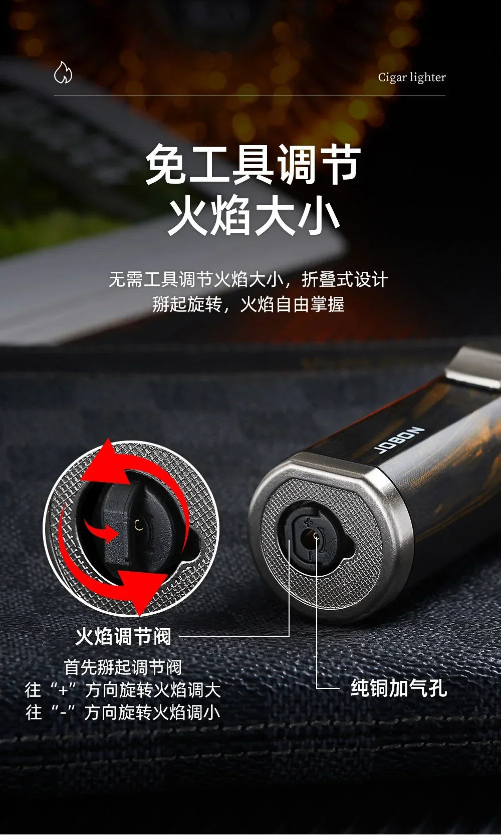 JOBON Folding High Power Spray Gun Windproof Jet Blue Flame Butane Gas Torch Lighter Safety Lock Switch Portable Cigar Lighters