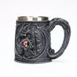 Creative Gothic Legendary Dragon Beer Stein Resin Hand Painted Stainless Steel Drinkware Coffee Cup Mug Friends Gift
