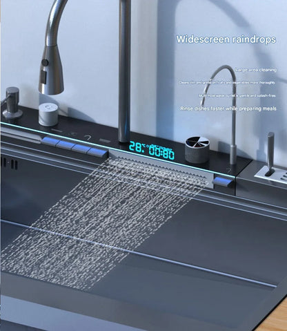 Integrated Sink Dishwasher Home Embedded Dishwasher 110~220V Integrated Dishwasher 304 SUS Ultrasonic Integrated Kitchen Sink