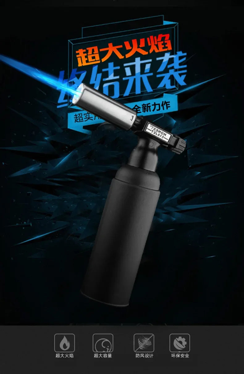 HONEST 1800° Super Large Flame High Temperature Welding Gun Butane Gas Spitfire Gun Lighter Outdoor BBQ Kitchen Cigar Lighters