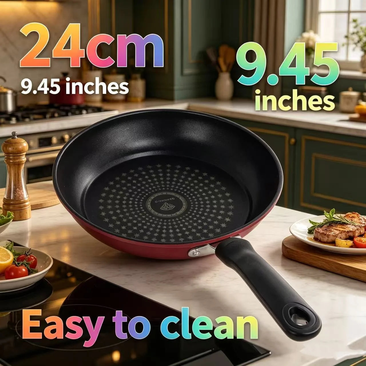 Premium Granite Non Stick Frying Pan, Multipurpose Kitchen Skillet for Steak, Eggs, Pancakes & Breakfast, Universal Compatibility