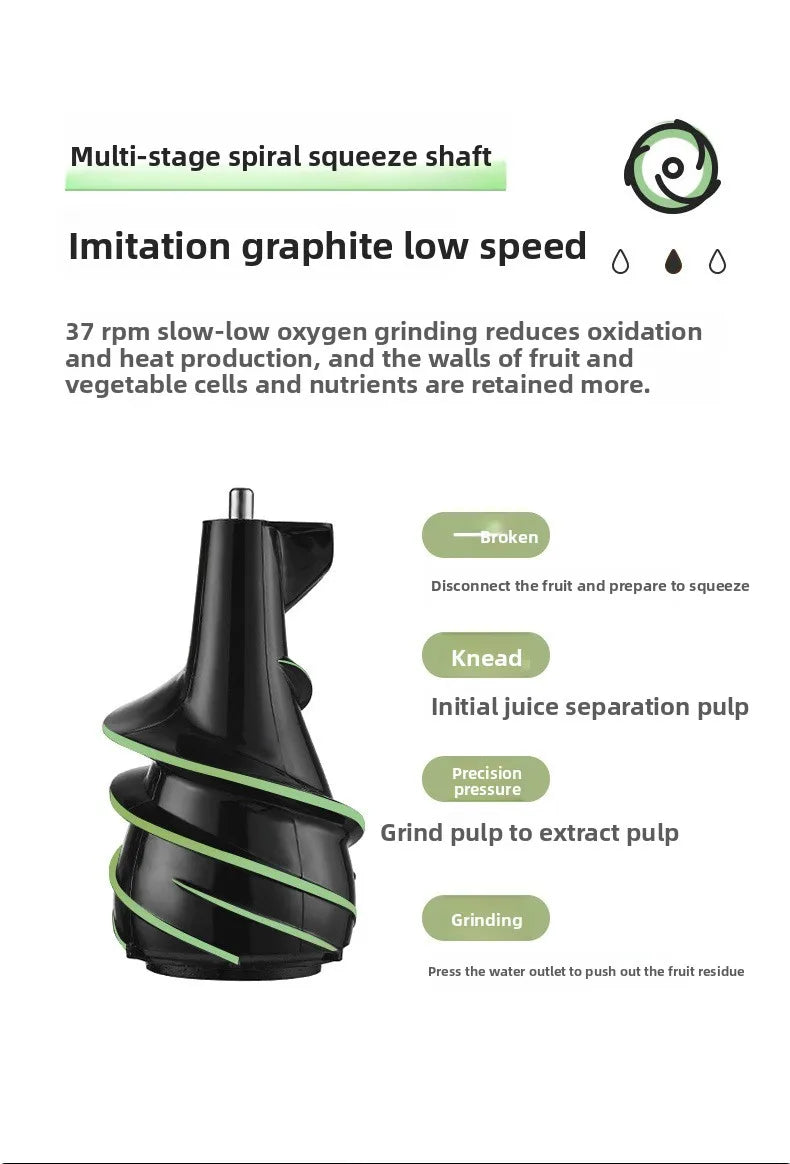 220V Automatic Juice Extractor Home Slag  Separation Ginger Fruit Vegetable Juice Extractor Multifunctional Fruit Slow Juicer