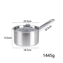 Stainless Steel Milk Pot 16 18 20 22 24cm with Lid Sauce Pan for Gas Electric Induction Stove Boiling Simmering Use