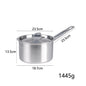 Stainless Steel Milk Pot 16 18 20 22 24cm with Lid Sauce Pan for Gas Electric Induction Stove Boiling Simmering Use