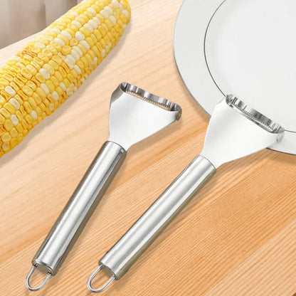 1Pc/2Pcs Stainless Steel Corn Peeler Serrated Corn Stripper Peelers Cob Shaver Planer Thresher Cutter Kitchen Fruit Vegetable Gadget Tool