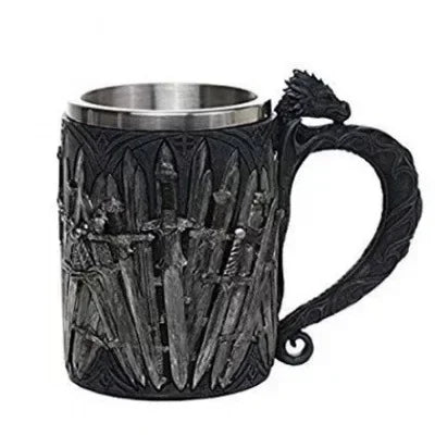 3D Beer Mugs Coffee Cups Gothic Goblet Iron Tankard Stainless Steel Resin Wine Glass Mug 600ML Skull Father's Day Gift 1 pcs