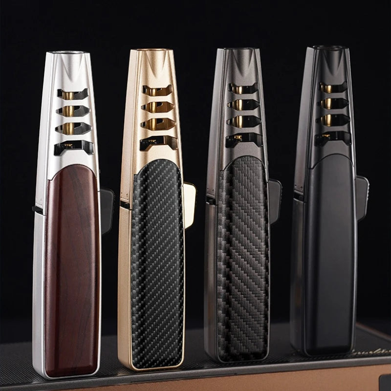 1300° High Power Welding Gun Windproof Turbine Butane Gas Lighter Safety Lock Switch Outdoor BBQ Kitchen Cigar Lighters Smoking
