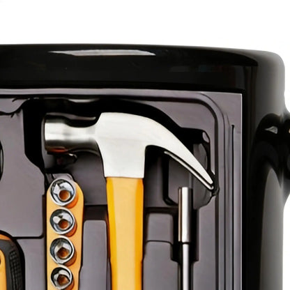 Mechanic Toolbox Mug 11 oz Ceramic Coffee Cup with C Shaped Handle Gift for Dad Husband Birthday Anniversary Workshop Garage