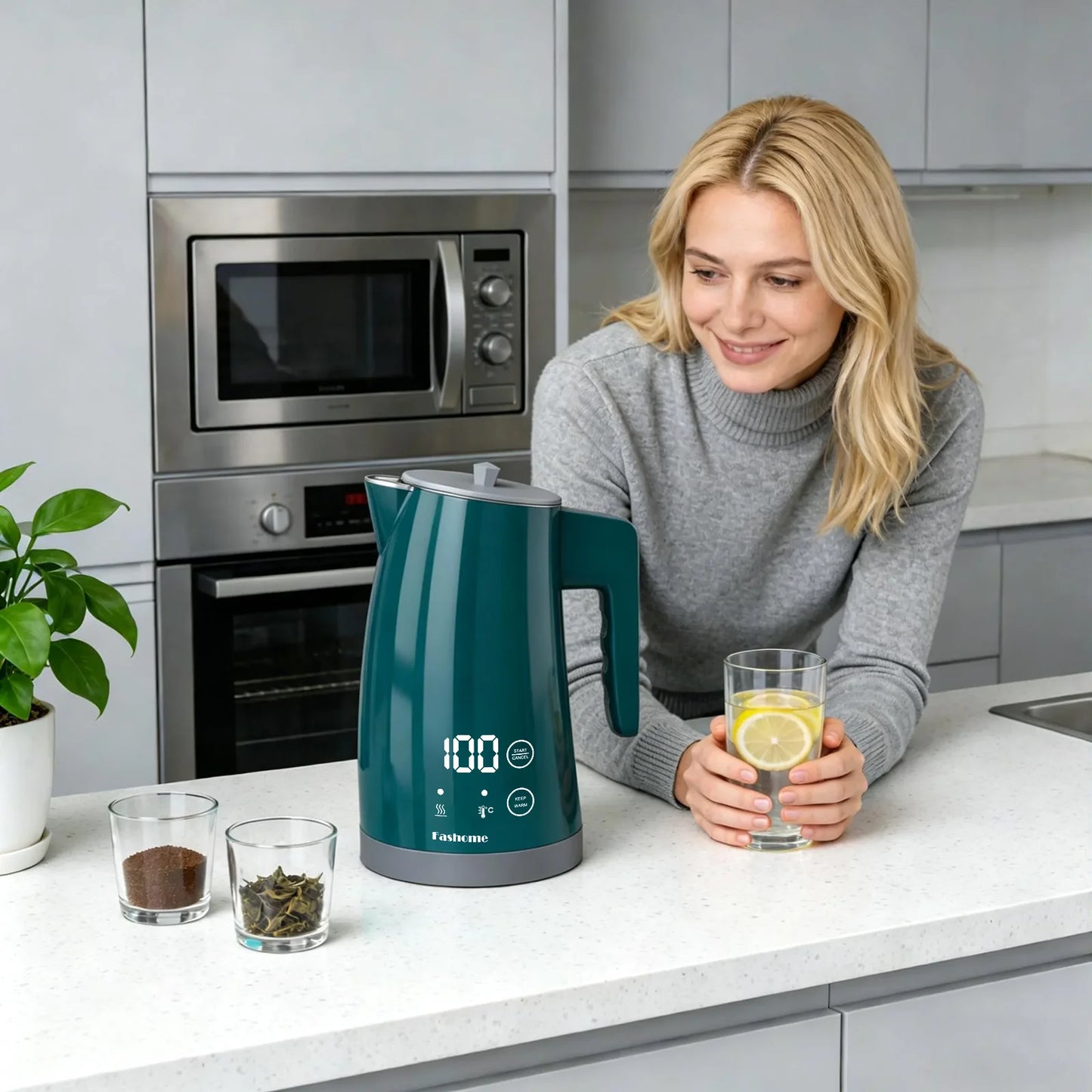 1200W Electric Kettle 1.25L Fast Boiling Electric Pot Coffee Tea Kettle Water Boiler, 2 Hour Keep Warm, Temperature Control Teapot Home Kitchen Water Heater